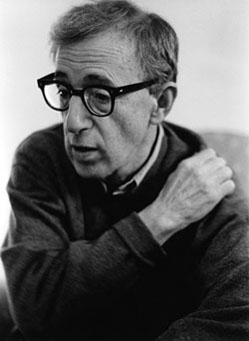 Portrait in black & white of Woody Allen by Ben Dauchez